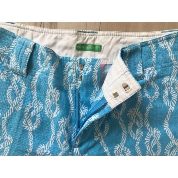 LILY PULITZER Bermuda Shorts Palm Beach Fit Size 4 Blue White Rope Row Your Boat - Picture 3 of 7
